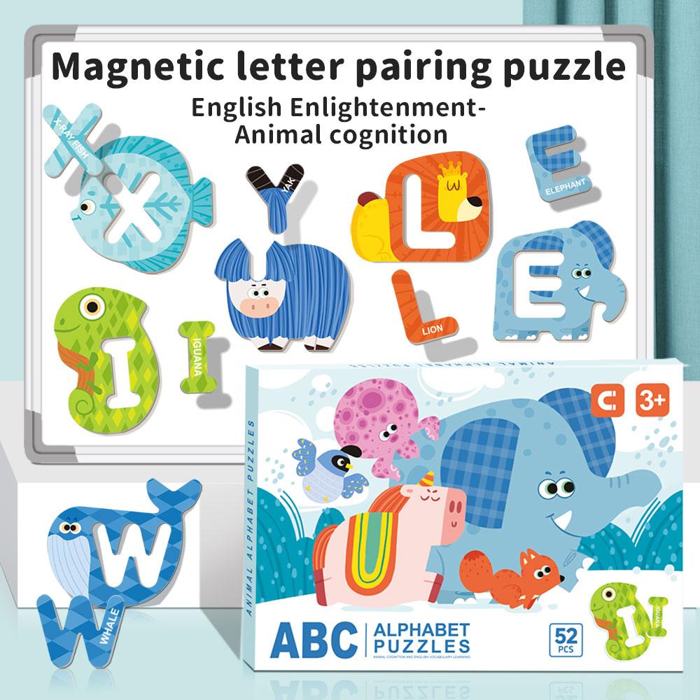 Children s Multi-Functional Animal Letter Puzzle for Preschool Learning белый