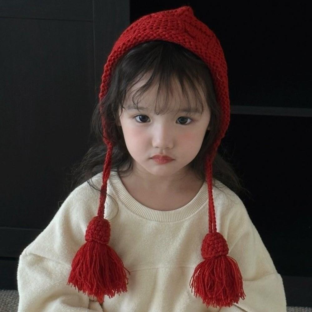 Thick Kids Knit Cap Windproof Pullover Winter Hat Cute Ear Protection Cap Winter