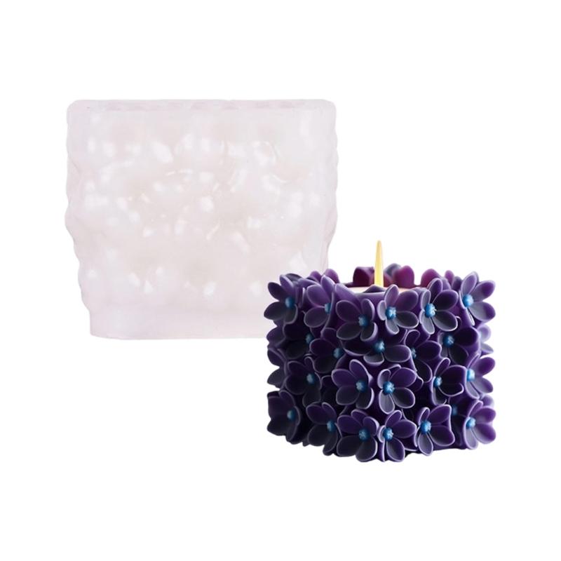 

Square Flower Silicone Molds Heat Resistant Easy Demold Multipurpose Silicone Mould for Epoxy Resin Making Candle Soap