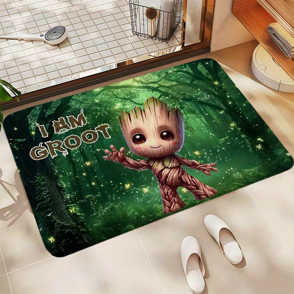 Marvel Groot Soft Plush Door Mat - Quick-Dry, Durable, High-Elasticity, Easy-Clean, Non-Fading, Ideal for Living Room, Bedroom