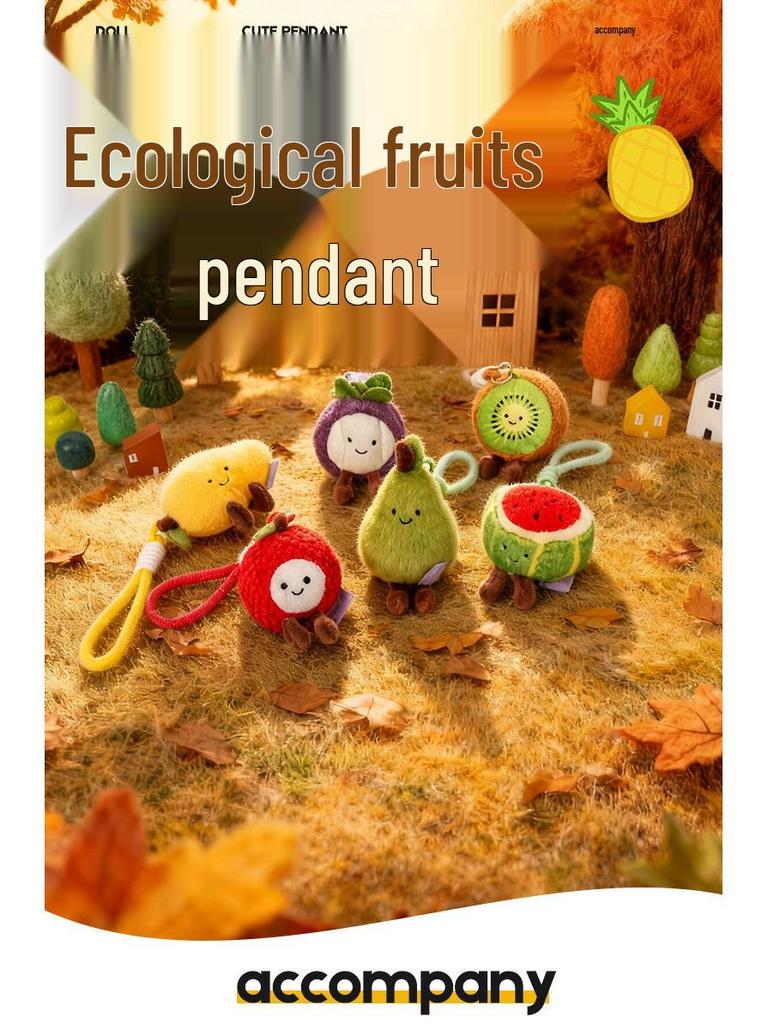 Fruit Plush Toys: Strawberry, Mangosteen, Watermelon, Pear - Tossable Figurines & Wedding Gift Dolls