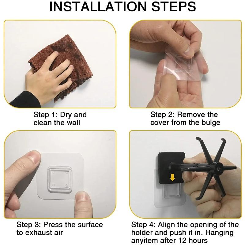 2PCS Upgraded Multi-function Rotatable 6-claw Hook 360 ° Seamless Punch Free Hook Kitchen Storage Hook Self Adhesive Bath Hooks