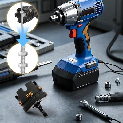 Nuts Zipper Drill Attachment for 1/4in 3/8in 1/2in Threaded Rods Nuts Spinning Drill Attachment for Conduit Racks& Strut Systems