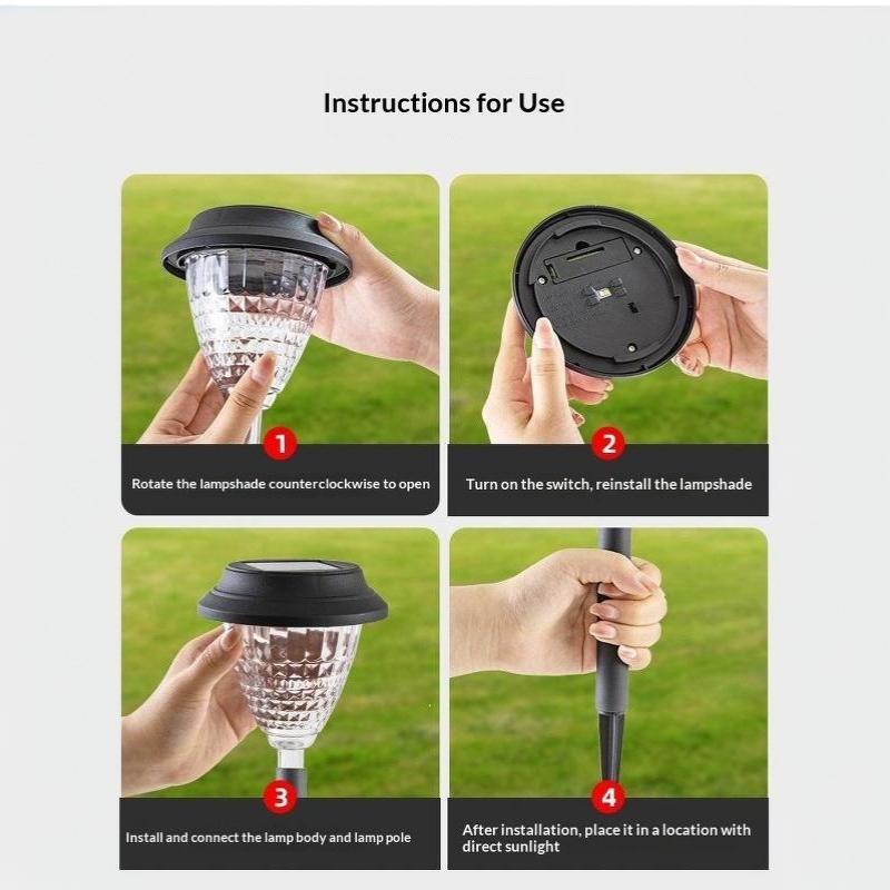 Outdoor Solar Pathway Lights RGB Color Changing Projection Dusk to Dawn for Yard Walkway Landscape Decoration