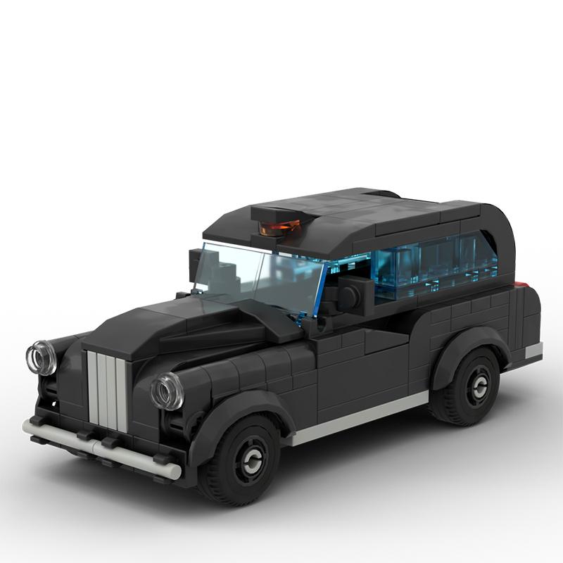 

City Service Car Model MOC Building Bricks Black Retro Car Modular Technology Gifts Holiday Assemble Children Toys Suit