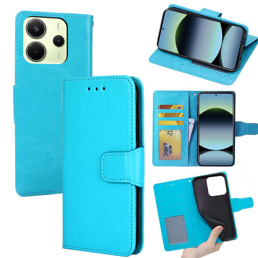 For Xiaomi Redmi Note 14 4G (163.25mm) Case Wallet PU Leather+TPU Folding Stand Phone Cover