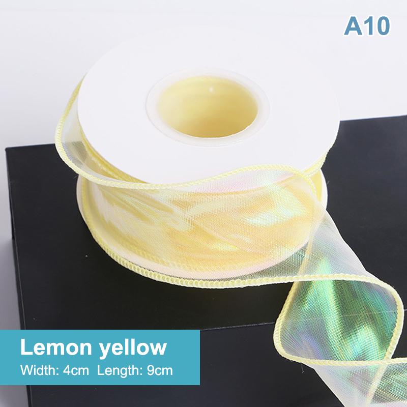 Fishtail Organza Ribbon 4Cm Reflective Iridescent Wavy Edge Ribbon For For Flower Bouquet Gifts Packaging Wedding Decorations