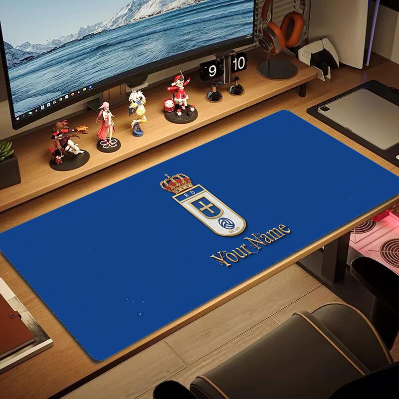 Real Oviedo Custom Name Large Size Mouse Pad Large Gaming Table Cushion Non-slip Laptop Tablet Big Mousepad XXL Mat Mini PC Playmat With Lock edge