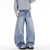 American Retro Washed Scimitar Jeans Men's and Women's Autumn Trendy Brand Loose Casual Wide-leg Trousers