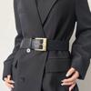 Effen Kleur Brede Tailleband Y2K PU Leer Taillebanden Metalen Gesp Brede Riem Broek Decoratie