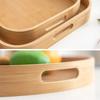 Bamboo Rectangular Round Tea Tray Simple Wooden Storage Trays Hotel Home Breakfast Dessert Food Serving Tray Kitchen Supplies