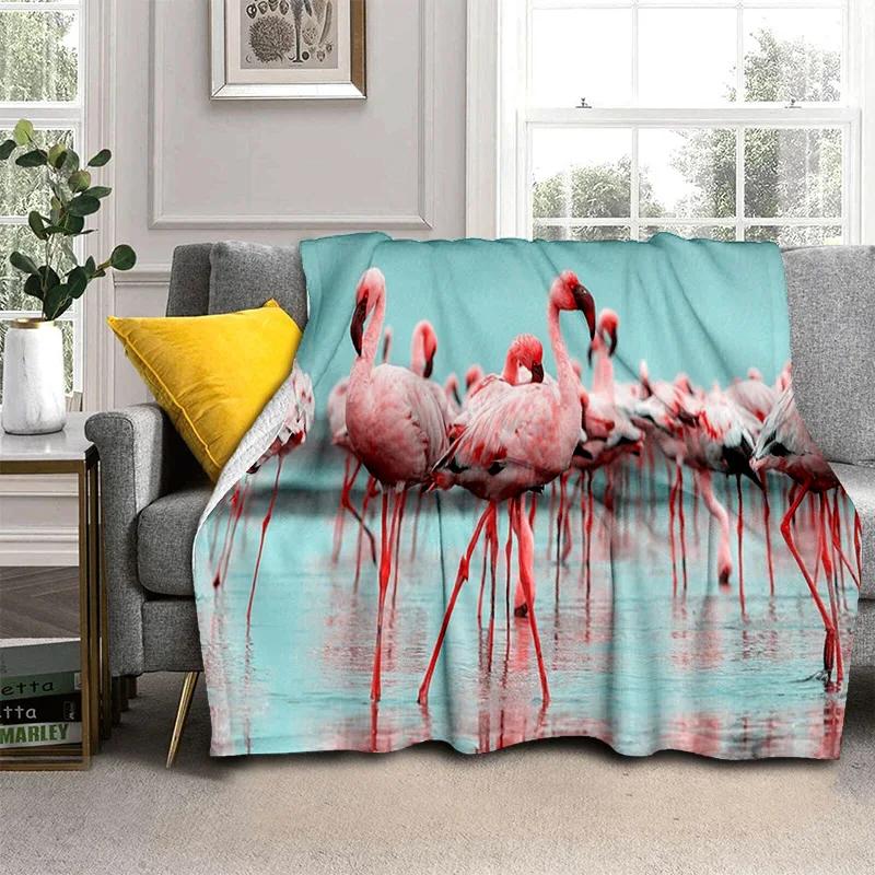 HD Pink Flamingo Bird Rainforest Cartoon Blanket,Soft Throw Blanket for Home Bedroom Bed Sofa Picnic Travel Cover Blanket Kids