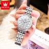 OLEVS Women Watch Original Business Automatic Date Waterproof Chronograph Top Luxury Elegant Diamond Women Quartz Watch