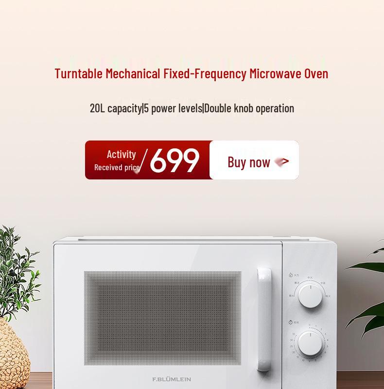 20L Mini Multifunctional Electric Microwave Oven with Mechanical Turntable