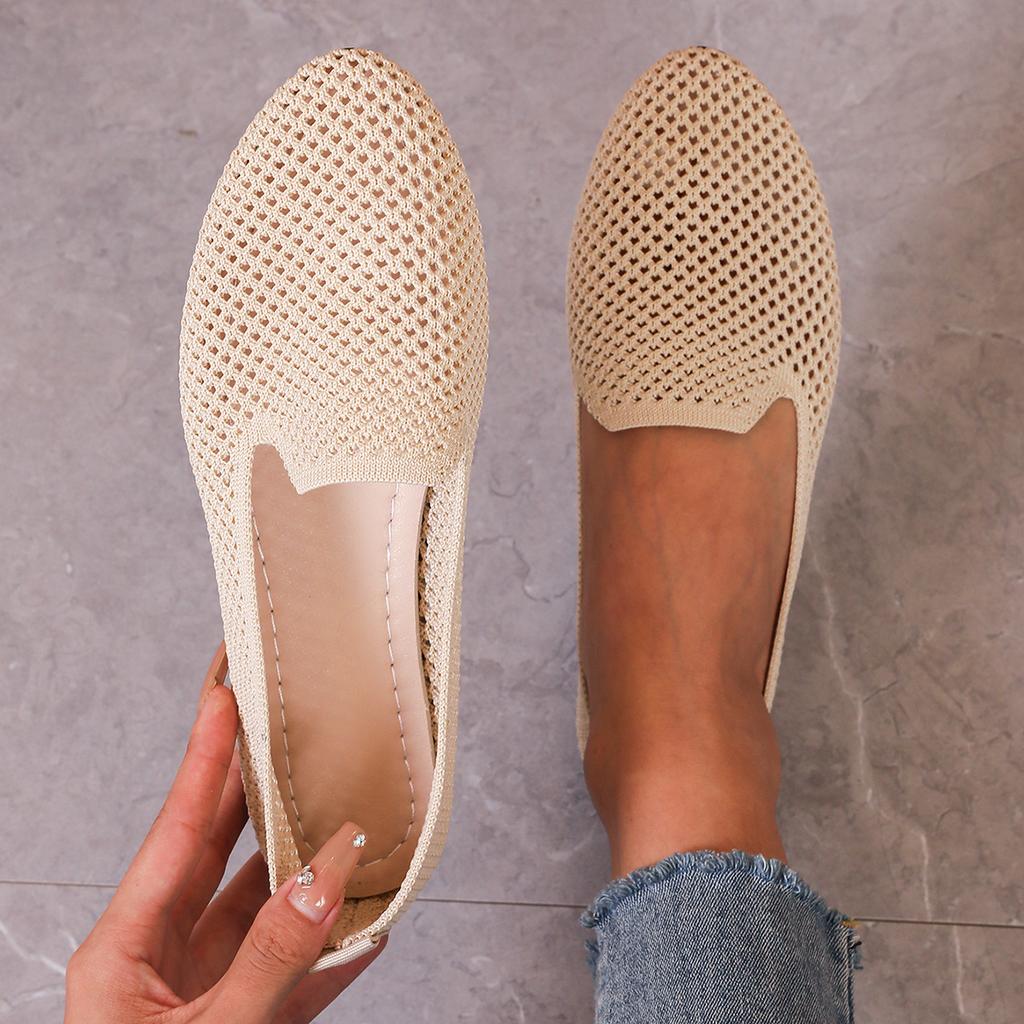 Large size mesh Doudou shoes women's 2025 summer new retro hollow breathable one-pedal flat single shoes women