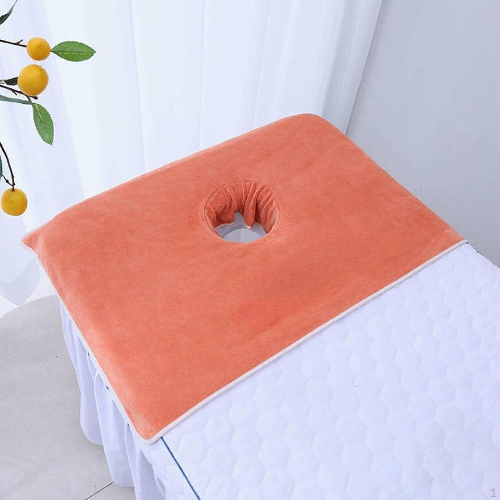 

Полотенце с отверстием для лица для массажных столов, легкое и многоразовое использование в СПА оранжевый