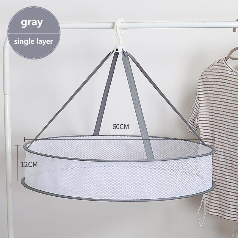 Foldable Double-layer Clothesline Socks Sweater Socks Artifact Clothesline Flat Mesh Bag Clothesline Drying Net 1PC