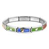 Photo Italian Modular Bracelet Band Link Connector Stainless Steel Texture Jewelry Accessories Suitable for Enthusiasts