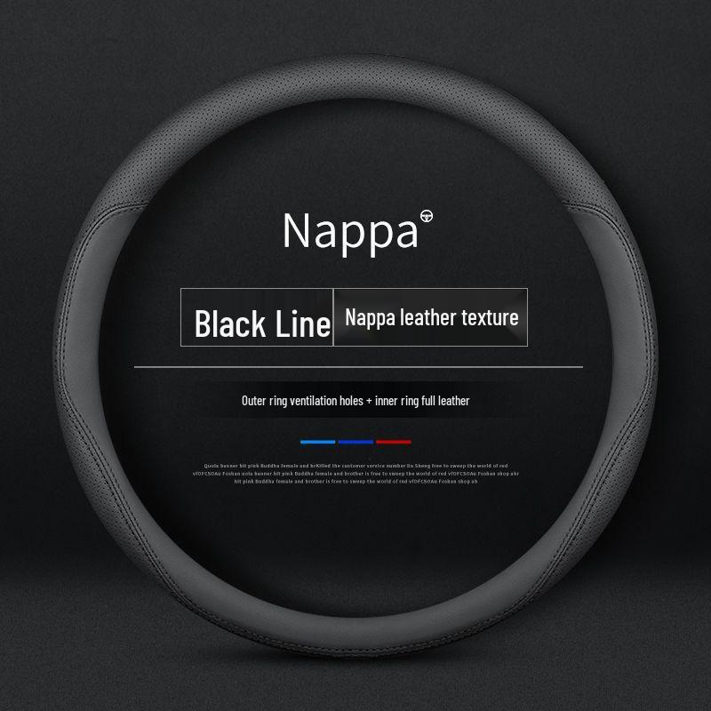 Compatible Leather Steering Wheel Cover for Honda Civic Generations 8-11, No Sewing Required, Slim Design.