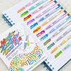 Color-Changing Double-Ended Fluorescent Markers - 12 Colors, Eye-Friendly Watercolor Pens for Students