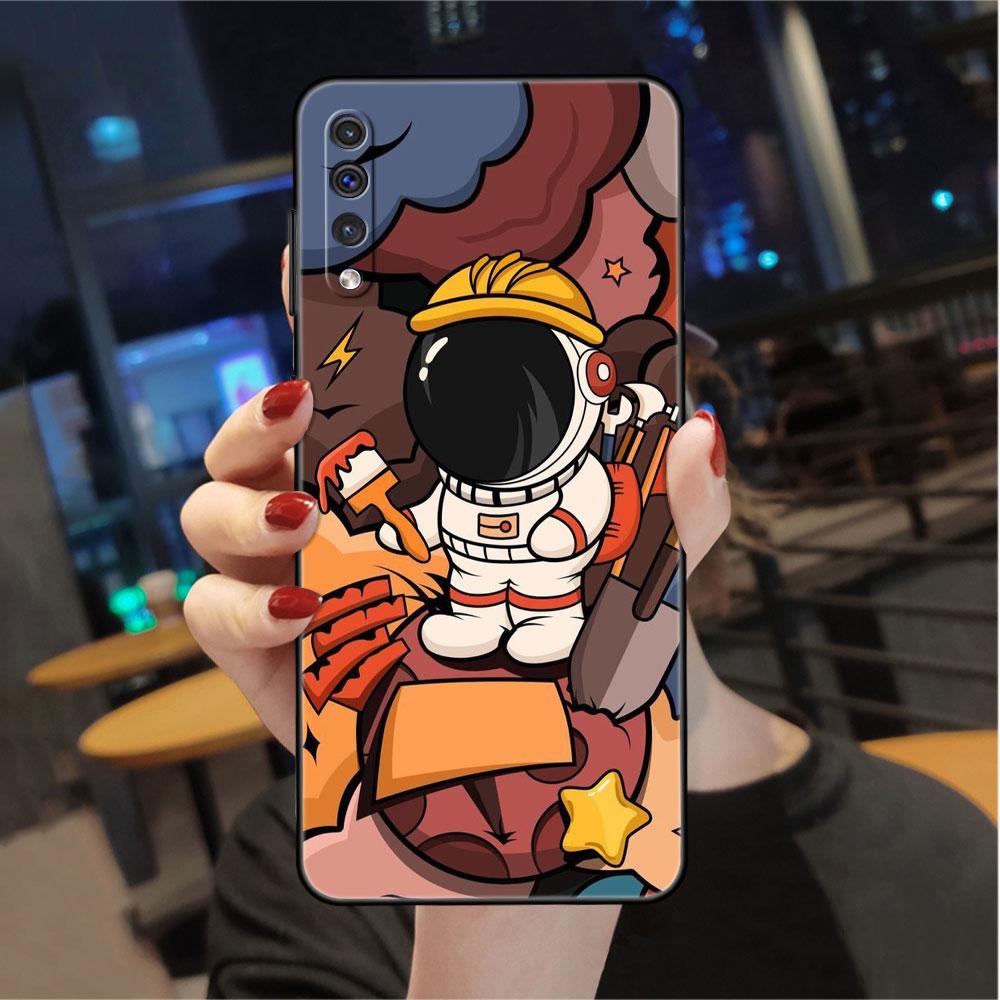 Astronaut Universe Case For Samsung Galaxy A50 A02s M31 A70 A30 A10 A20e A40 A10s M30s M51 M52 M22 M32 Black Phone Cover