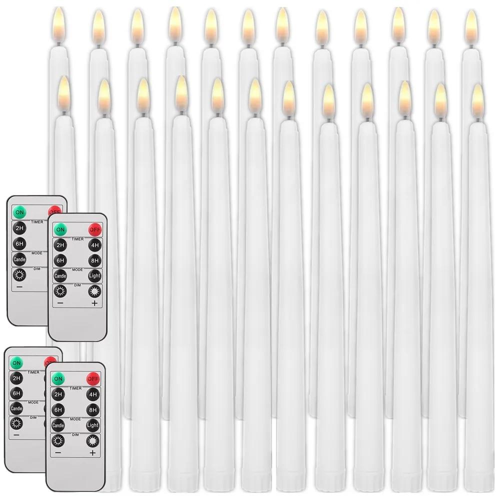 Flameless Taper Candles with Remote Battery Operated Flickering Wick LED Candle for Wedding Christmas Holiday Party Home Decor