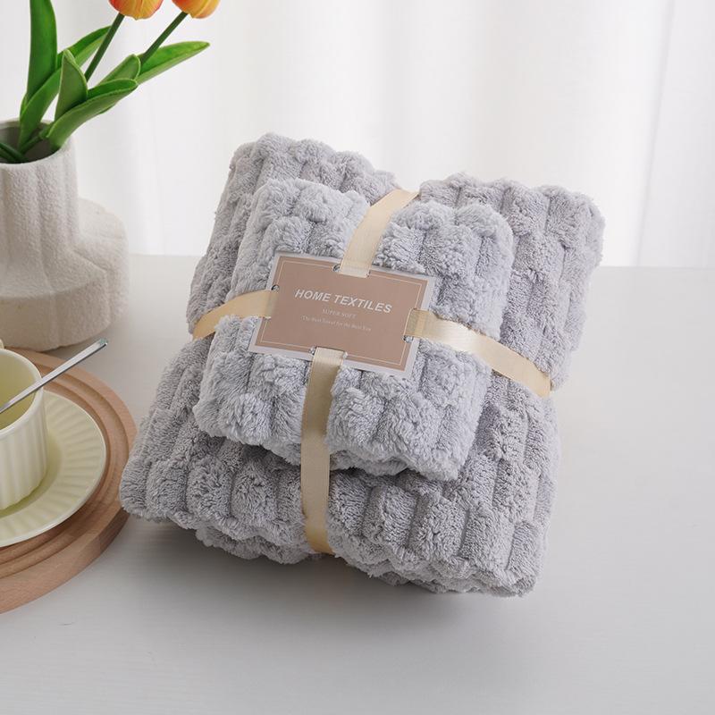 Coral Velvet Towel Bath Towel Set Thickened Absorbent Towel Cover Product Face Wash Towel