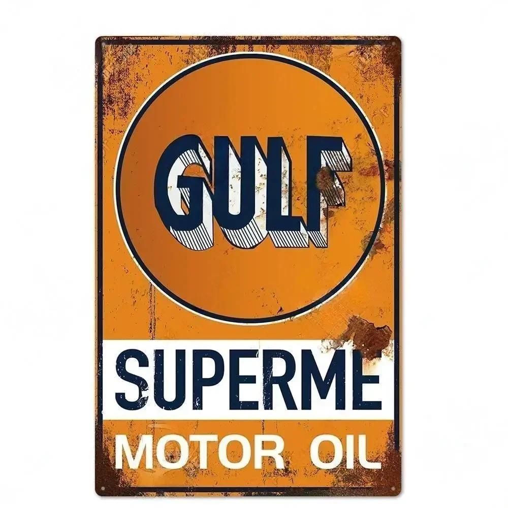 Engine Oil Vintage Signs & Poster Metal Signs:Decorative Plaques for Wall Decoration In Garage,Gas Stations,Man Caves,Clubs,Bars