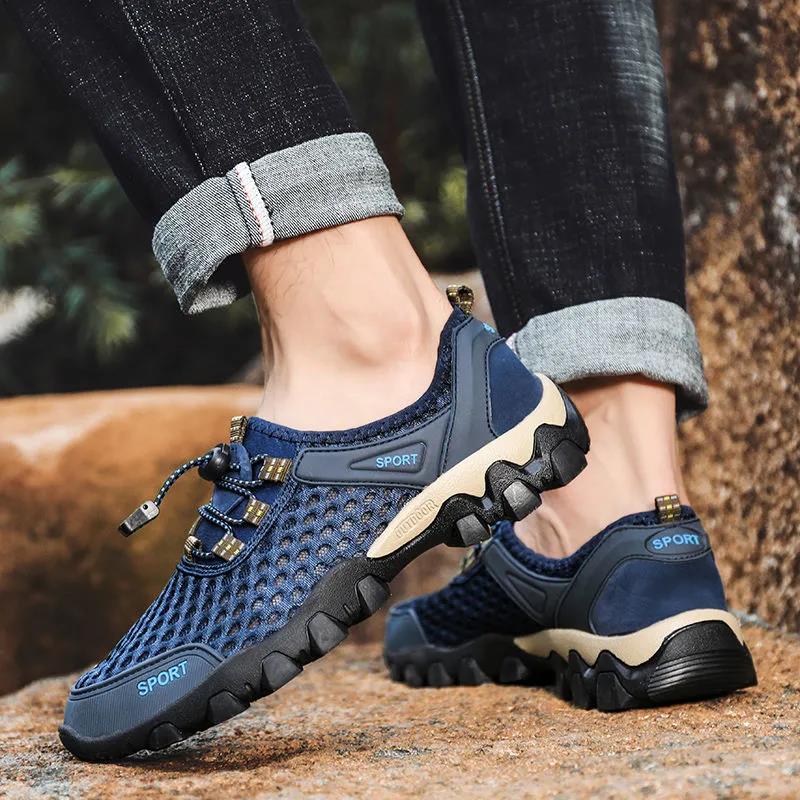 Men's Summer Breathable Sports Casual Shoes Soft Sole Non Slip Sports Flat Single Shoes Lightweight Sneakers