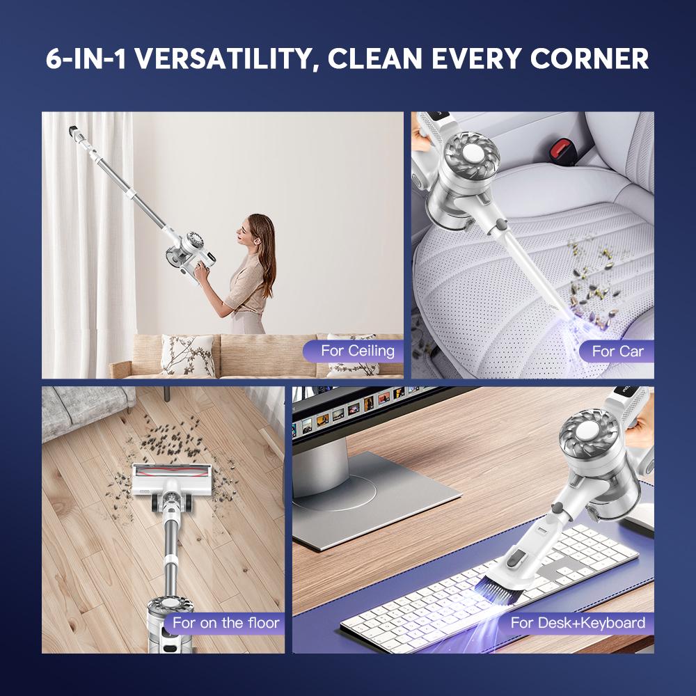 Teendow V08 Pro Cordless Vacuum Cleaner,25kPa Powerful Suction,Handheld Vacuum Cleaner Suitable For Home,2200mAh Battery
