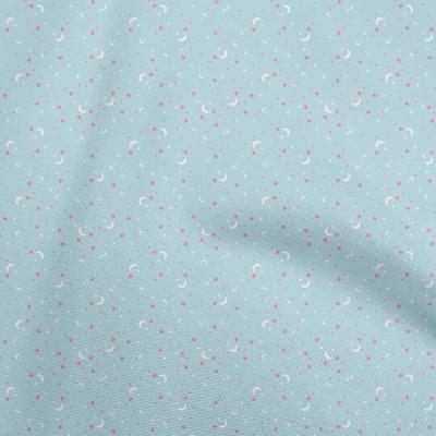 Cotton Flex Light Blue Fabric Stars Sewing Material Print Fabric By The Yard 40 Inch