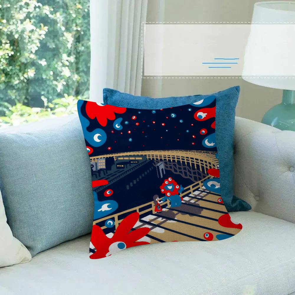Cartoon M-Myaku-Myaku Personalized Pillow Dust Cover Bedroom Kids Party Decoration Pillowcase Birthday Children Gift