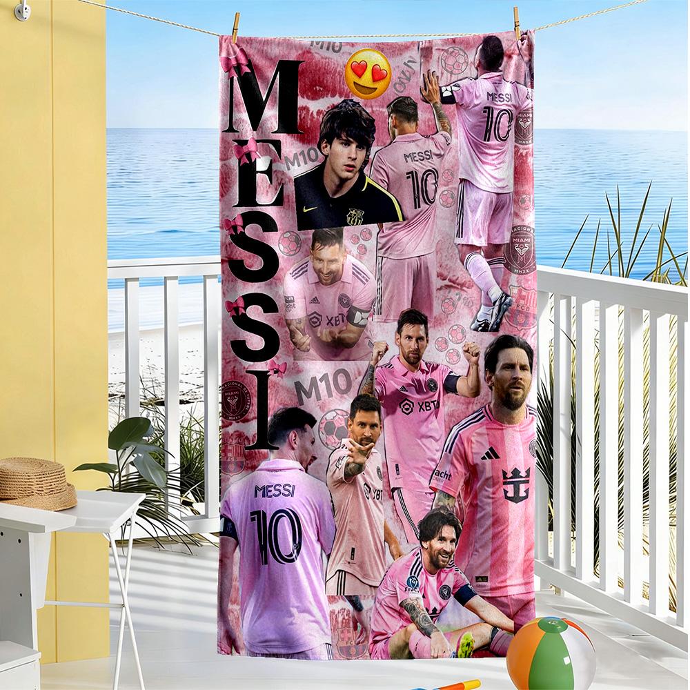 Messi Beach Towel Super Soft & Absorbent Comfortable Lightweight Ideal for Travel, Outdoor, Swim, Pool, Yoga, Surf, Camping, Hiking, Gym, Gift, Holida