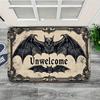 Halloween Welcome Sign Bat Design Door Mat Black Beige for Use In Living Room Bedroom Kitchen Gift for Halloween Decorations