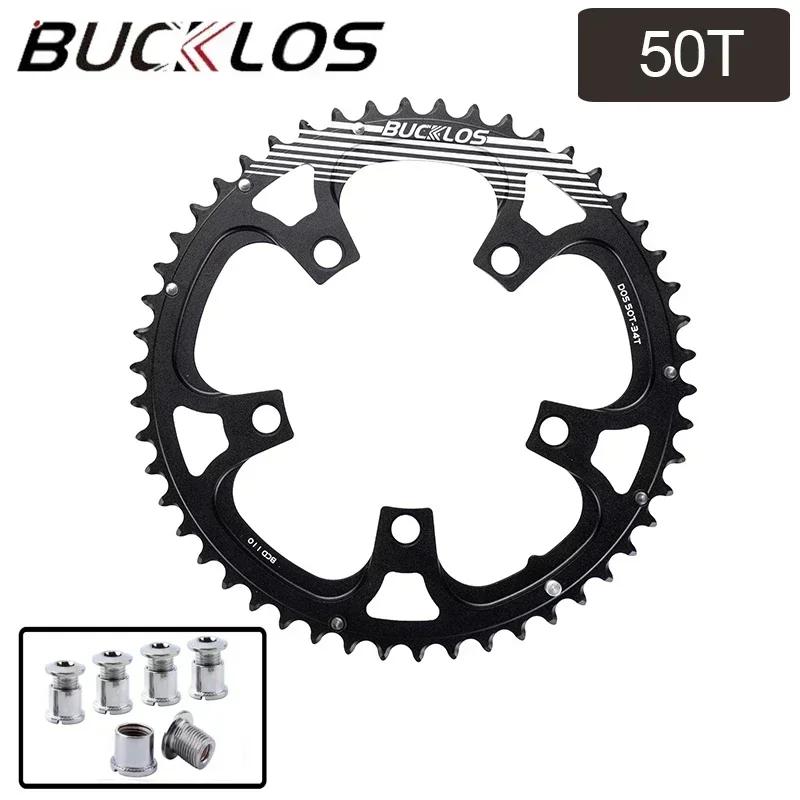 BUCKLOS Bike Chainring 110BCD Road Bicycle Crown Double Road Chainwheel 34T/50T 36/52T 39T/53T for 8/9/10/11 Speed Crankset