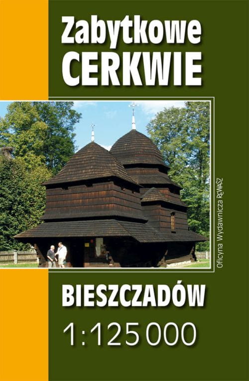 Bieszczady. Églises orthodoxes historiques des Bieszczady. Carte Touristique. Rewasz