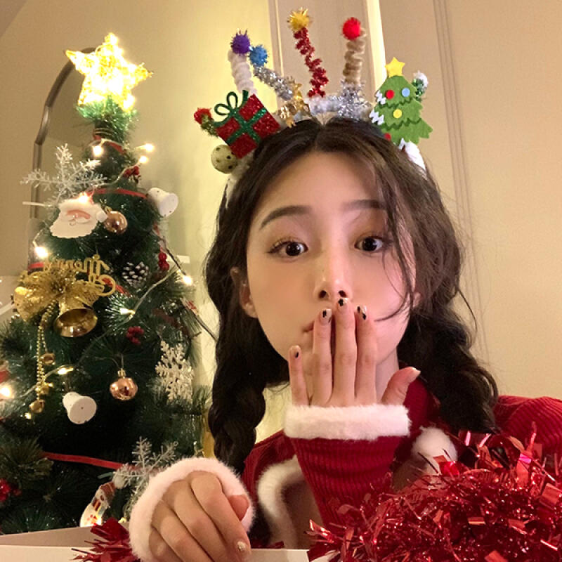 Dapoyu Romantic Christmas Party Headband Hairband ivory