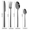 24 Pcs Black Tableware Stainless Steel Cutlery Set Forks Knives Spoons Kitchen Dinner Set Fork Spoon Knife Gold Dinnerware Set