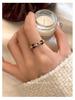 Suzyacc KR Vintage Rhinestone Drip Glaze Circle Ring - Women's High-End Niche Design Statement Piece
