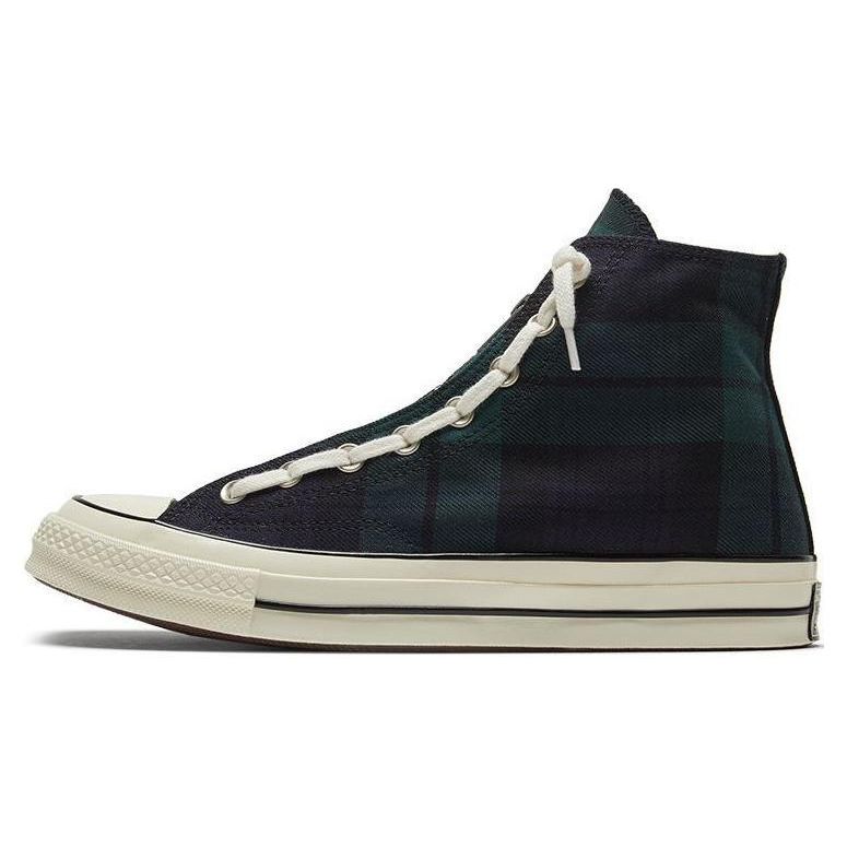 Converse 1970s Chuck Taylor All Star Zip Plaid High Top Canvas Shoes Unisex Sneakers Green Black 169258C