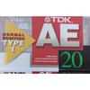 TDK Cassette Tape AE 20 Minute Normal/Type I Red