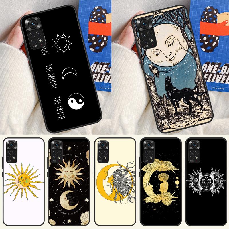 Sun Moon Art Case For Xiaomi Redmi Note 14 13 12 9 10 11 Pro 10S 11S 12S Cover For Redmi 13C 10C 12C 14C