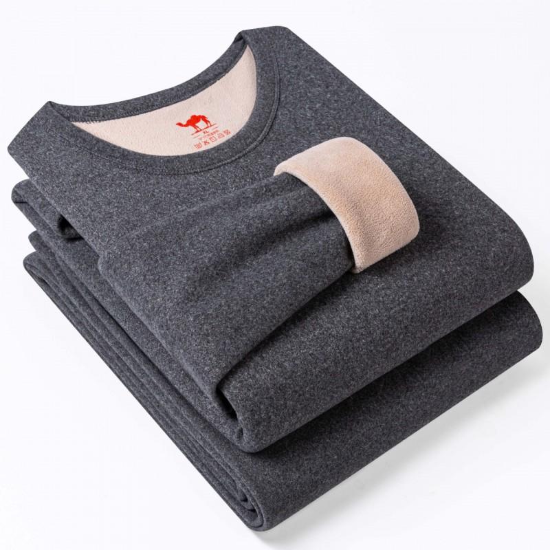 Thick Thermal Underwear Set Men Women Half Turtleneck Long Sleeve Top Pants Fleece Lined Warm Base Layer