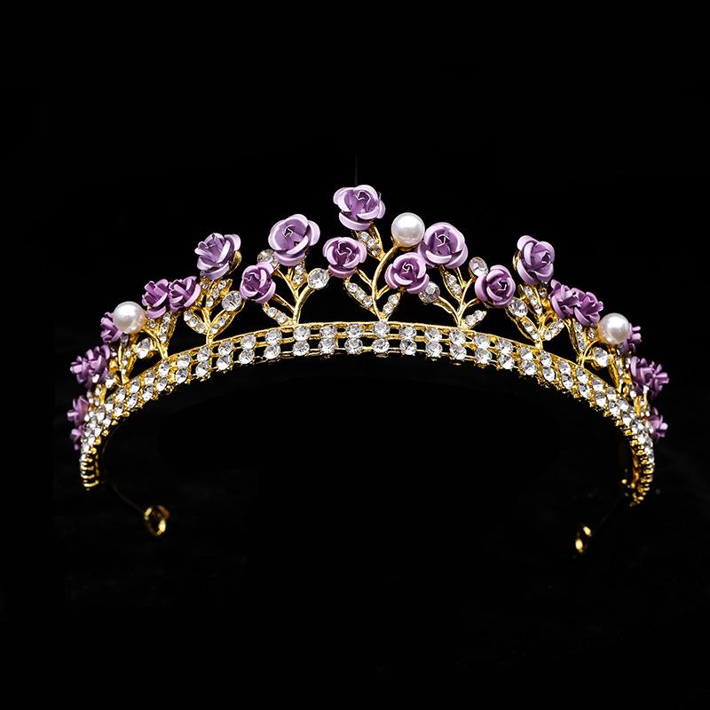 Three Piece Bride Headwear Set Korean Style Forest Themed Hair Band Red Hair Accessory Fairy Hair Band Toasting Wedding Dress and Accessories