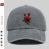 Pc Red Rose  Green Leaf Print Baseball Cap for Women  Men  Adjustable Buckle Strap Lightweight Vintage Sun Hat Suitable for