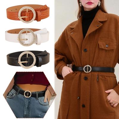 Diamond Studded Buckle Women's Belt Versatile,, Retro And Fashionable