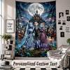 Custom Tapestry Wall Hanging, Corpse Bride Emily Victor Personalized Name Text Home Wall Decor