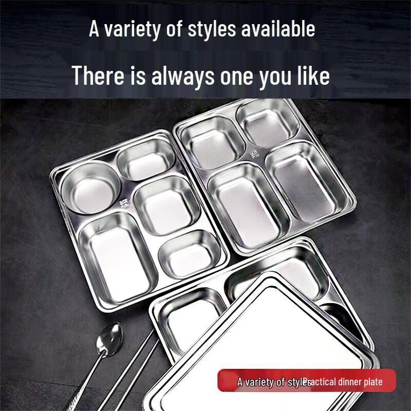 304 Stainless Steel Divided Lunch Tray Set