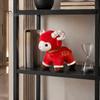 Decorative Sheep Pillow Plush Red Doll for Lunar New Year Decoration, Soft Stuffed Animal Toy with of The Decor Auspicious Embroidery And Bell Collar,
