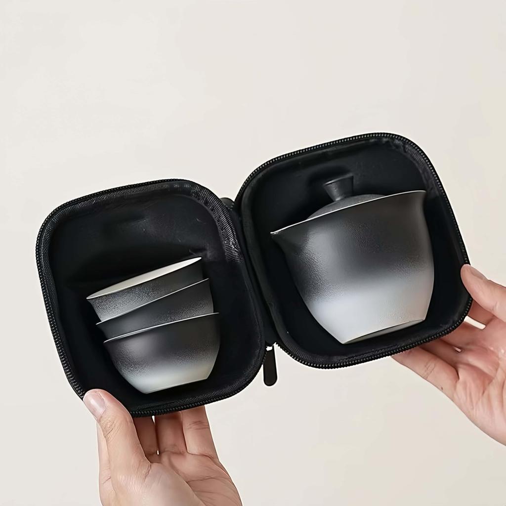 Kaaipee Travel Tea Japanese Portable Compatible with Chinese and Taiwanese Includes Storage Ceramic Perfect for Black Set, Style, Teapot, Teas, Bag,